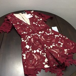 Romper embroidered dress